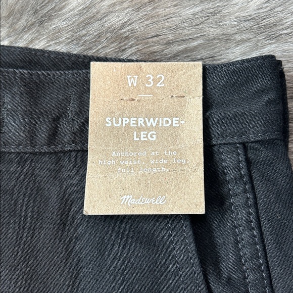 NWT Madewell Superwide-leg Trouser Jeans Black Ridge Wash Ridgid Size 32 - Picture 8 of 12
